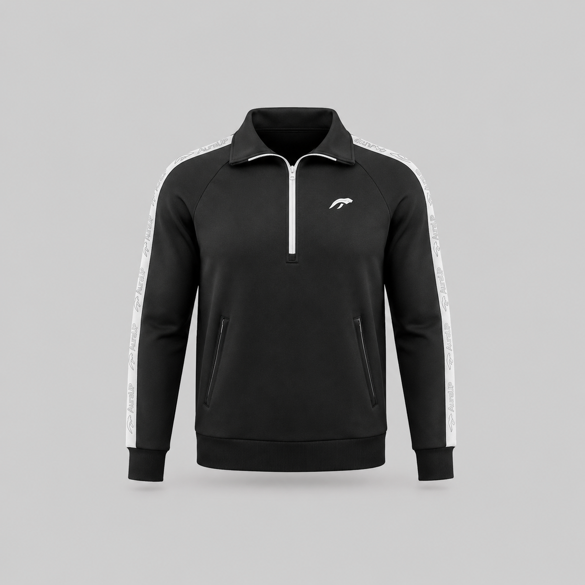 AURAUP BLACK SWEATSHIRT ZIP-UP