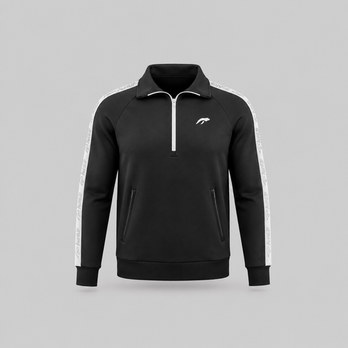 AURAUP BLACK SWEATSHIRT ZIP-UP