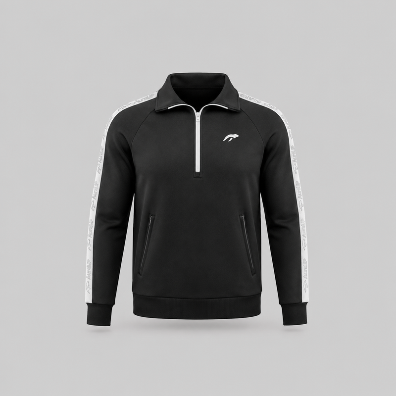 AURAUP BLACK SWEATSHIRT ZIP-UP