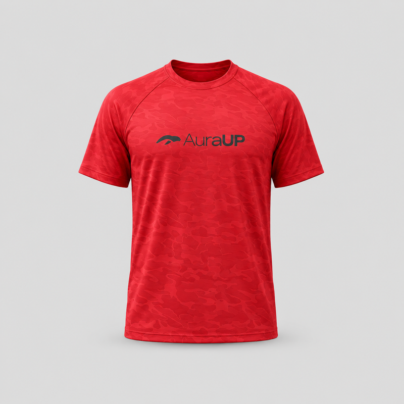 AURAUP ELEVATED CAMO WINE SHORT SLEEVE