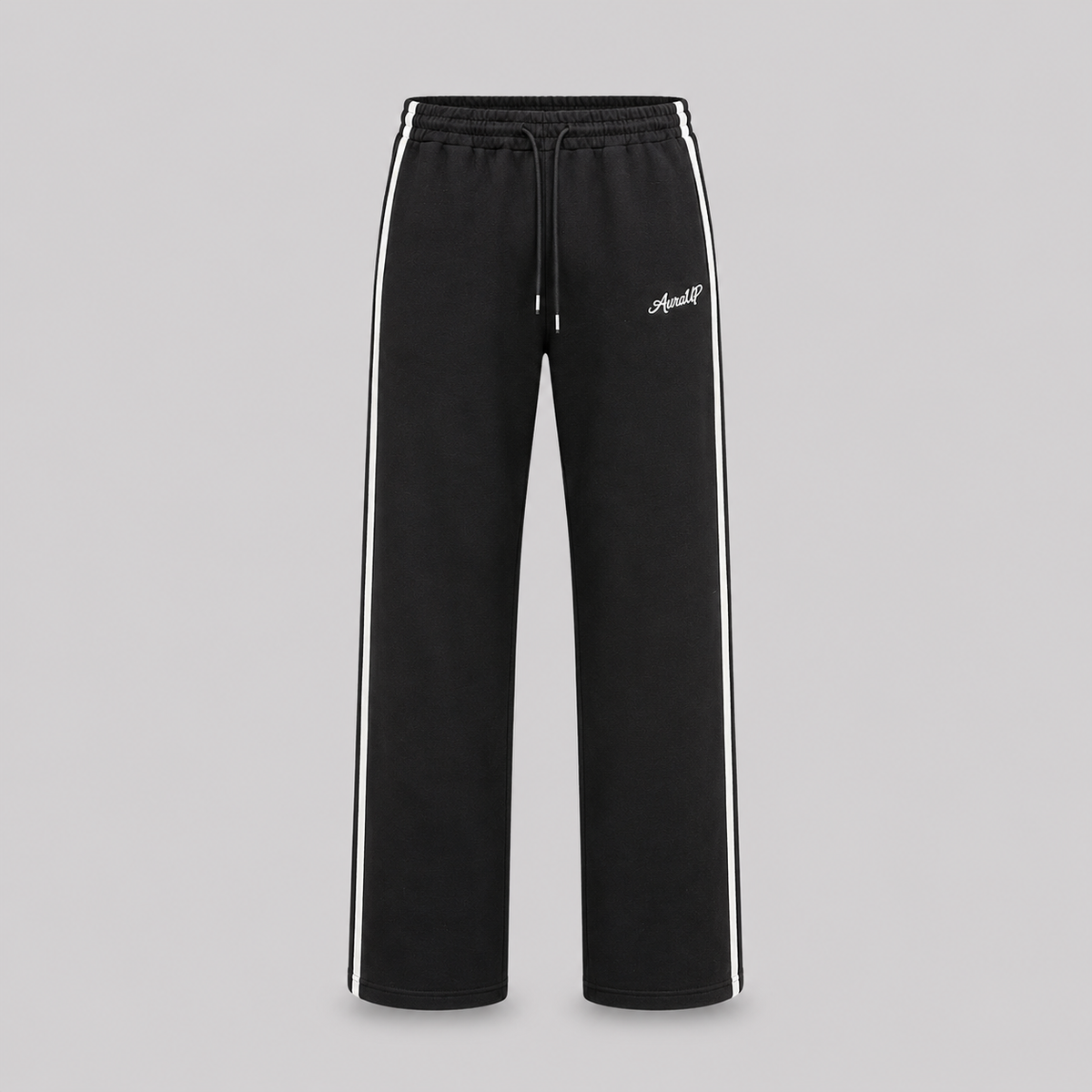 AURAUP STRIP BLACK SWEATPANTS