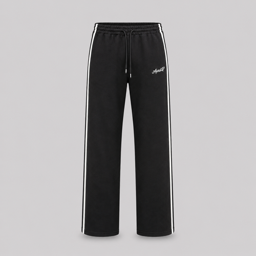AURAUP STRIP BLACK SWEATPANTS
