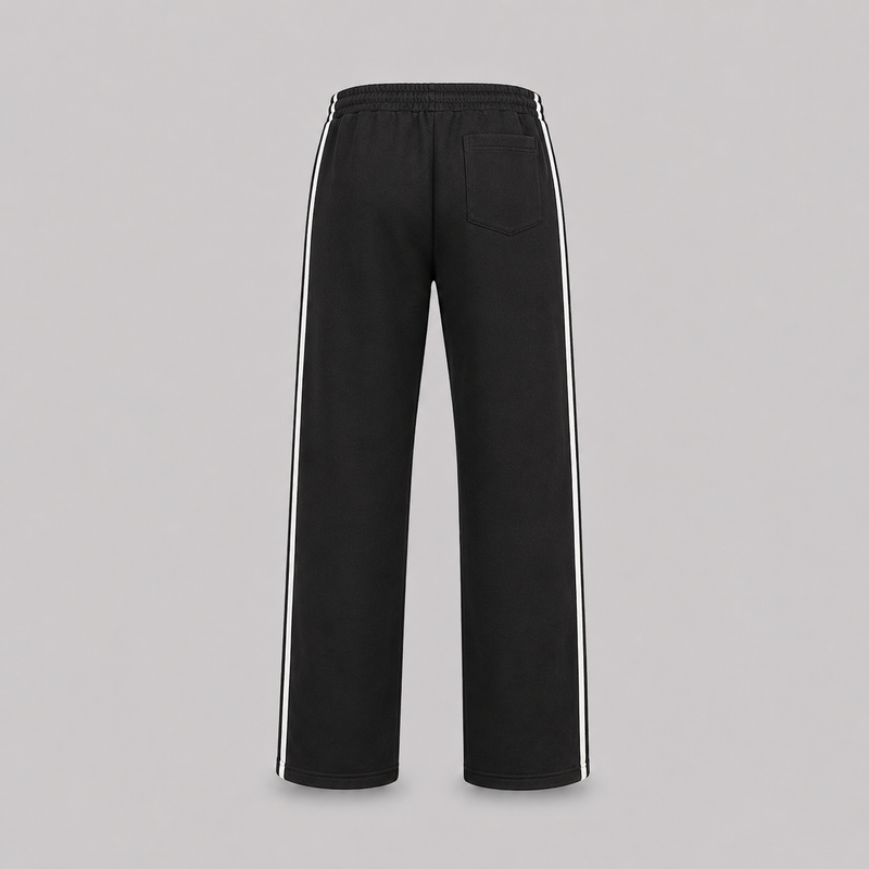 AURAUP STRIP BLACK SWEATPANTS - alternate