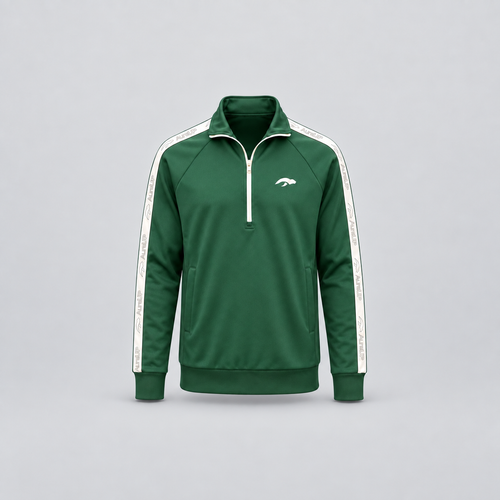 AURAUP QUATER-ZIP TRACK JACKET (GREEN)