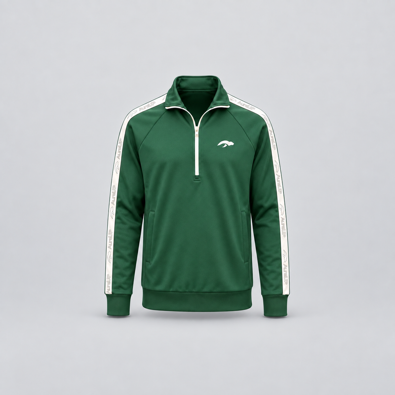 AURAUP QUATER-ZIP TRACK JACKET (GREEN)