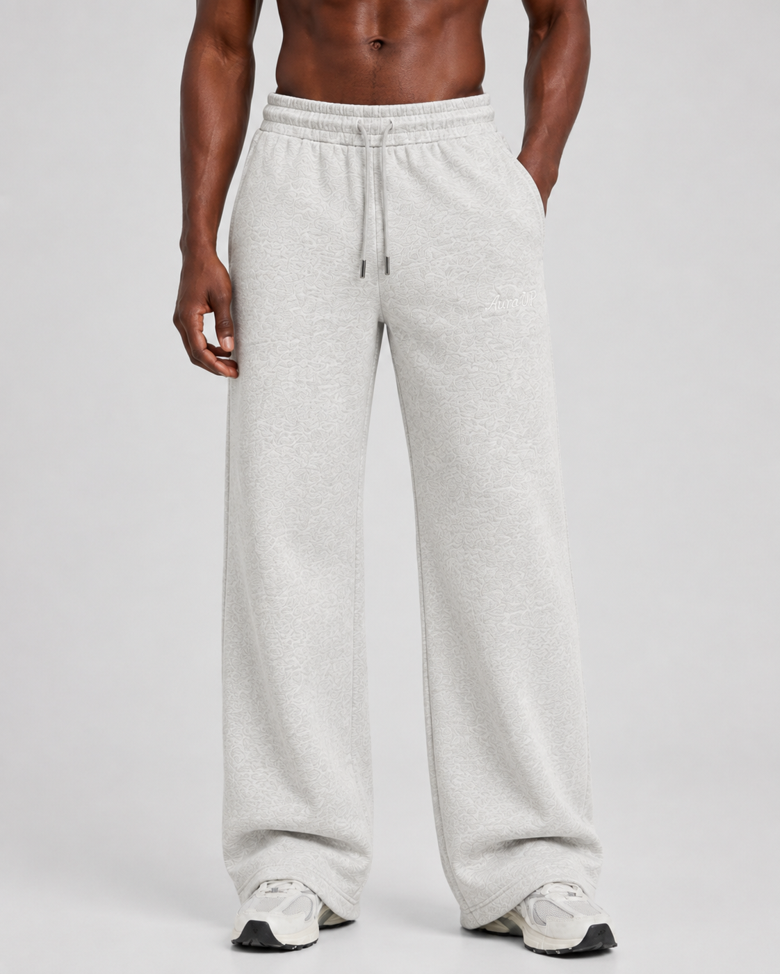 AURAUP HEATHER GREY SWEATPANTS
